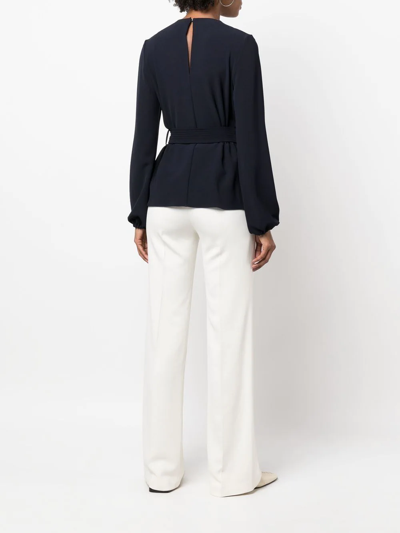 P.a.r.o.s.h Gathered Tie-waist Blouse In Blau