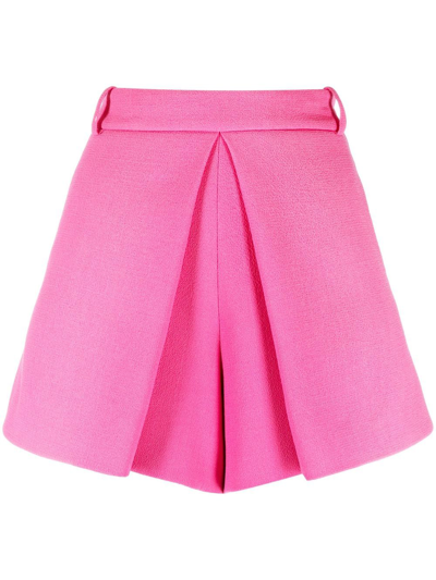 Shop Alexandre Vauthier Pleat-detail Tailored Shorts In Rosa