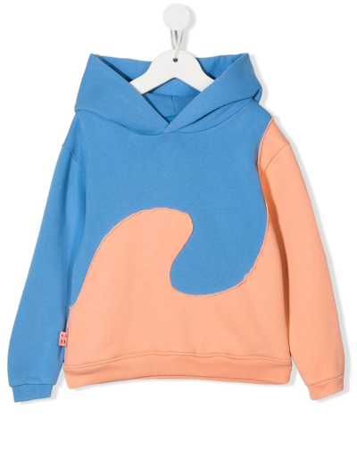Shop Erl Panelled Rib-trimmed Hoodie In Blue