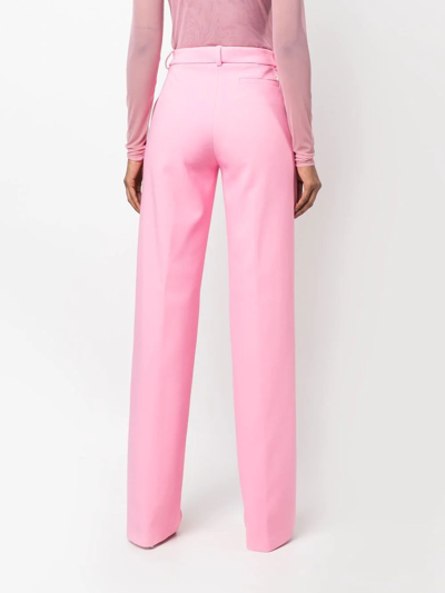 Shop Blumarine Straight High-waist Trousers In Rosa