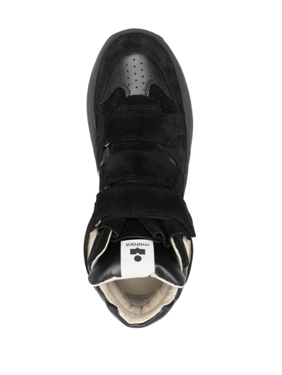 Shop Isabel Marant High-top Touch-strap Sneakers In Schwarz