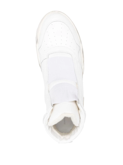Shop Isabel Marant Elasticated-strap High-top Sneakers In Weiss