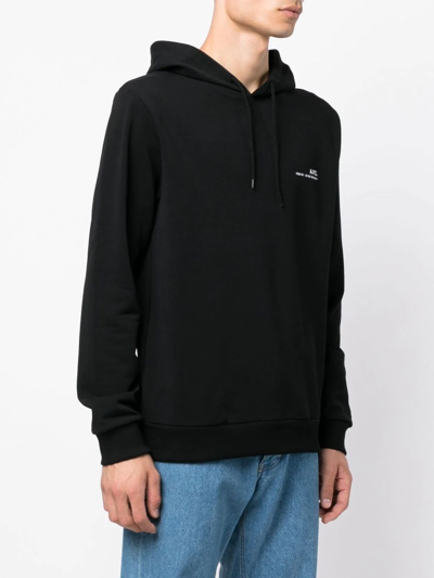 Shop Apc Item Logo-print Hoodie In Schwarz