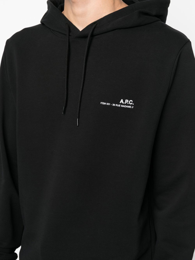 Shop Apc Item Logo-print Hoodie In Schwarz