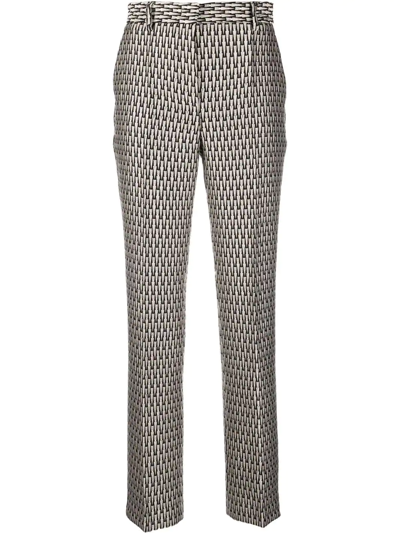 Shop Alberta Ferretti Patterned-jacquard Straight Trousers In Schwarz