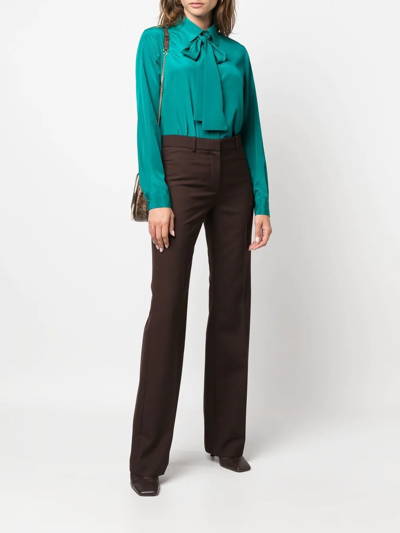 P.a.r.o.s.h Pussy-bow Collar Blouse In Grün