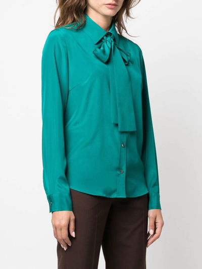 P.a.r.o.s.h Pussy-bow Collar Blouse In Grün