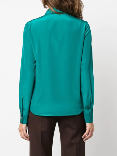 P.a.r.o.s.h Pussy-bow Collar Blouse In Grün