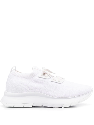 Shop Gianvito Rossi Logo Low-top Sneakers In Weiss