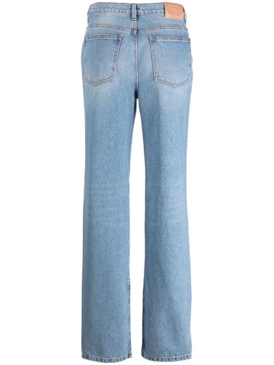 Shop Twinset High-rise Straight-leg Jeans In Blau