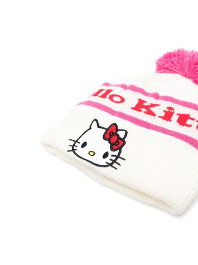 Shop Gcds X Hello Kitty Logo-patch Beanie In Weiss