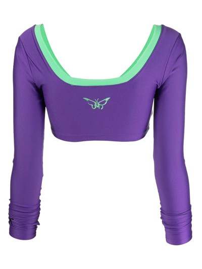 Shop Puma Logo Cropped Top In Violett