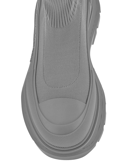 Alexander Mcqueen Gray Graffiti Tread Slick High-top Sneakers In Grey