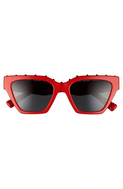 Shop Valentino 53mm Rockstud Cat Eye Sunglasses In Red Solid