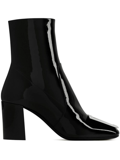 Shop Saint Laurent Chunky Heeled 80mm Leather Boots In Schwarz