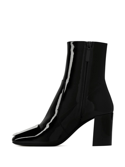 Shop Saint Laurent Chunky Heeled 80mm Leather Boots In Schwarz