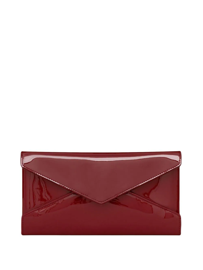 Shop Saint Laurent Paloma Patent Leather Pochette In Red