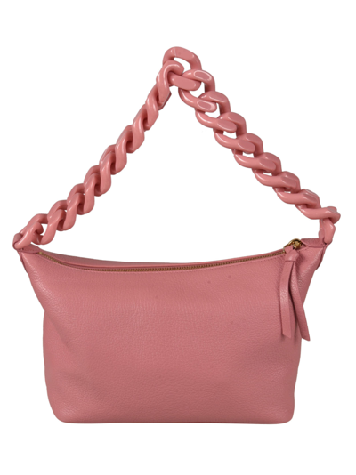 Shop Miu Miu Chain Strap Logo Embossed Shoulder Bag In Rosa