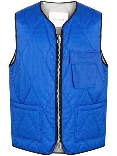 Shop Mackintosh General Quilted Gilet In Blue