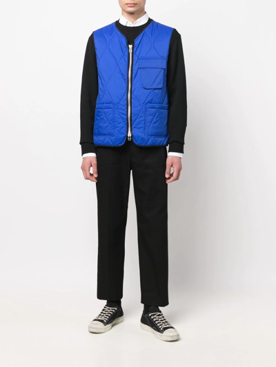 Mackintosh General Quilted Gilet In Blue