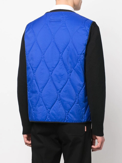 Shop Mackintosh General Quilted Gilet In Blue