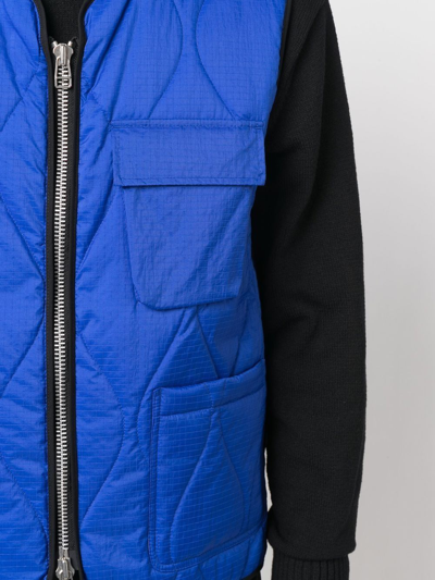 Shop Mackintosh General Quilted Gilet In Blue