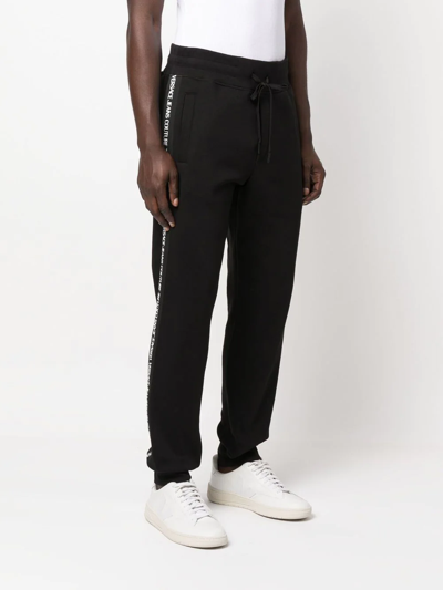 Versace Jeans Couture Logo-tape Cotton Track-pants In Black