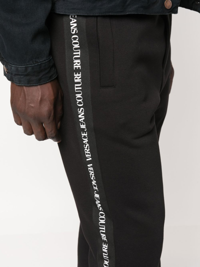 Versace Jeans Couture Logo-tape Cotton Track-pants In Black