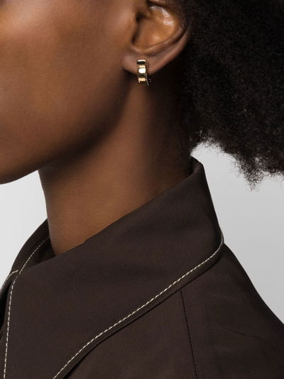 Shop Ferragamo Gancini Hoop Earrings In Gold