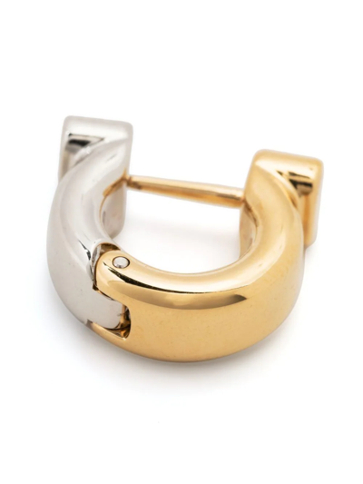 Shop Ferragamo Gancini Hoop Earrings In Gold