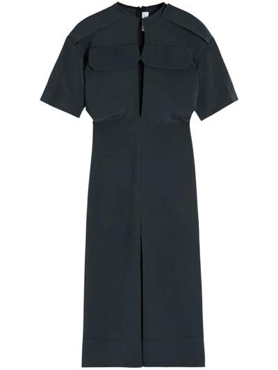 Victoria Beckham Utility Detail Midi Dress In Grau