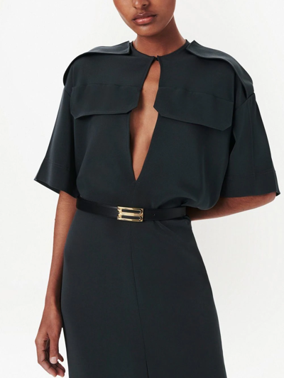Victoria Beckham Utility Detail Midi Dress In Grau