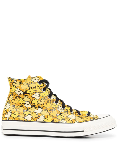 Shop Converse X Peanuts Chuck 70 High-top Sneakers In Multicolour