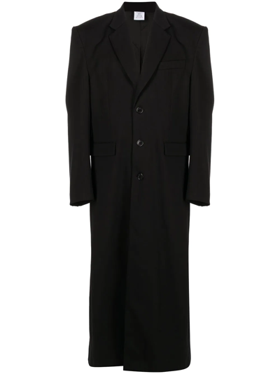 Shop Vetements Oversized Single-breasted Coat In Black