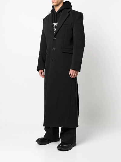 Shop Vetements Unisex Oversized Coat In Black