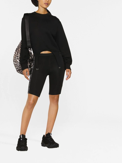 Dsquared2 Logo-waistband High-waist Shorts In Schwarz