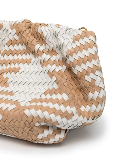 Shop Loeffler Randall Nyla Woven Leather Clutch In Brown