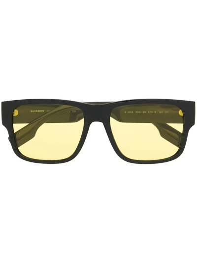 Shop Burberry Eyewear Knight Square Tinted Sunglasses In Black
