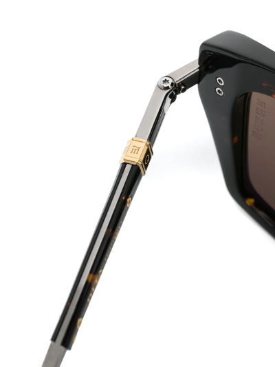 Shop Dita Eyewear Tortoiseshell-effect Square Sunglasses In Brown