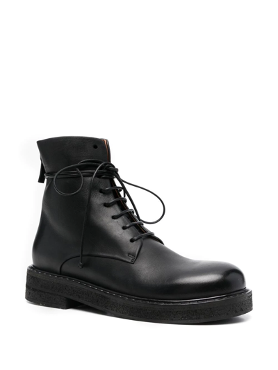 Shop Marsèll Lace-up Leather Ankle Boots In Schwarz