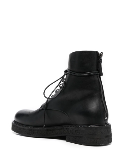 Shop Marsèll Lace-up Leather Ankle Boots In Schwarz