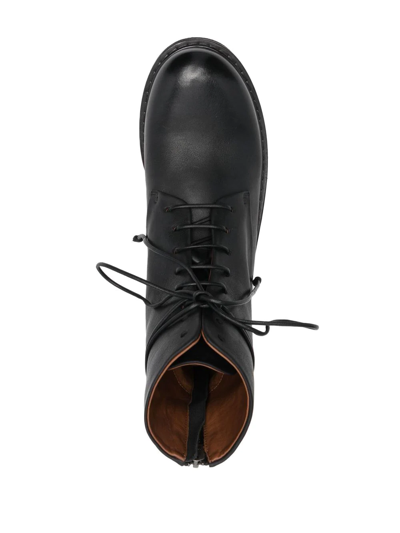 Shop Marsèll Lace-up Leather Ankle Boots In Schwarz