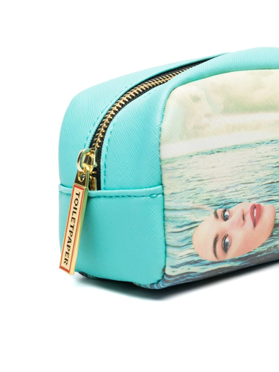 Shop Seletti Sea Girl Print Wash Bag In Blue