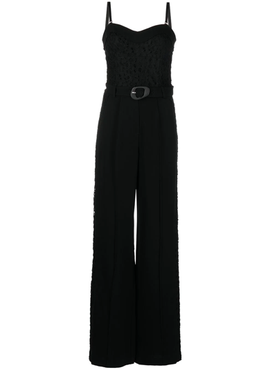 Jonathan Simkhai Rebecca Recycled Twill Bustier Jumpsuit In Black | ModeSens