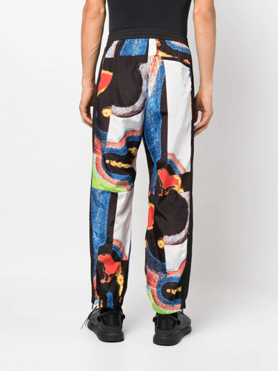 Ambush Abstract-pattern Paneled Track Pants In Schwarz