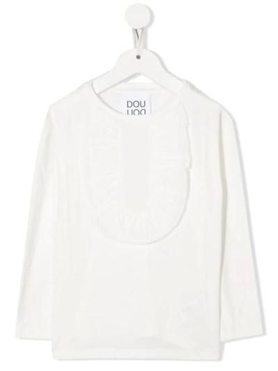 Douuod Frill-detail Long-sleeve T-shirt In Nude