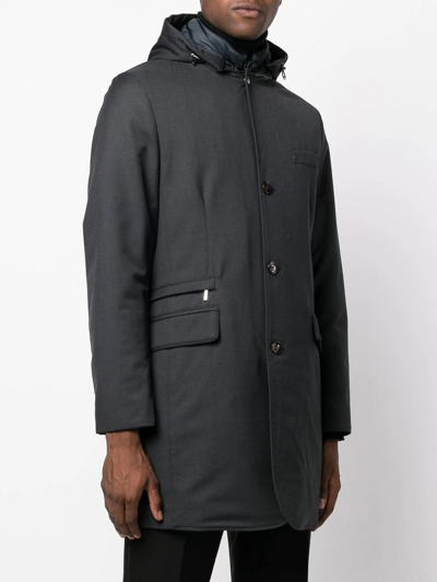 Moorer Buttoned-up Hooded Parka In Grau