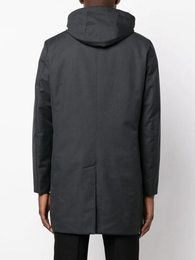Moorer Buttoned-up Hooded Parka In Grau