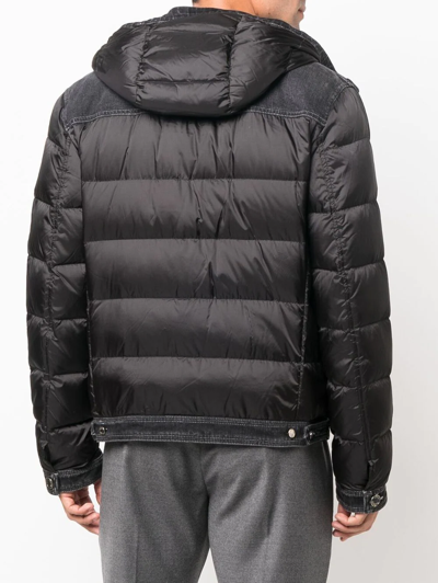 Moorer Button-up Padded Down Jacket In Schwarz