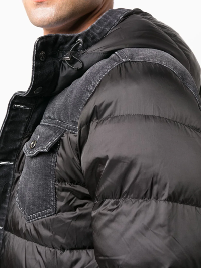 Moorer Button-up Padded Down Jacket In Schwarz